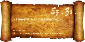 Szemenyei Zsigmond névjegykártya